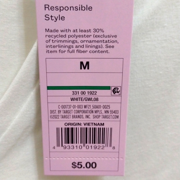 NWT Cropped T-Shirt Short Sleeve V-Neck - Wild Fable - S - Picture 4 of 8